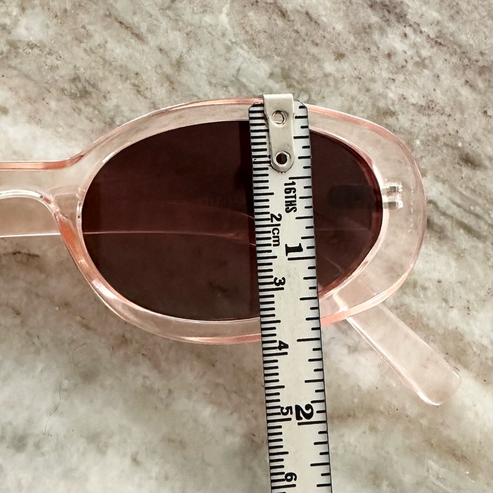 Pink Clear Oval Retro Style Sunglasses- Beach Vacation Vintage Inspired - Picture 14 of 16